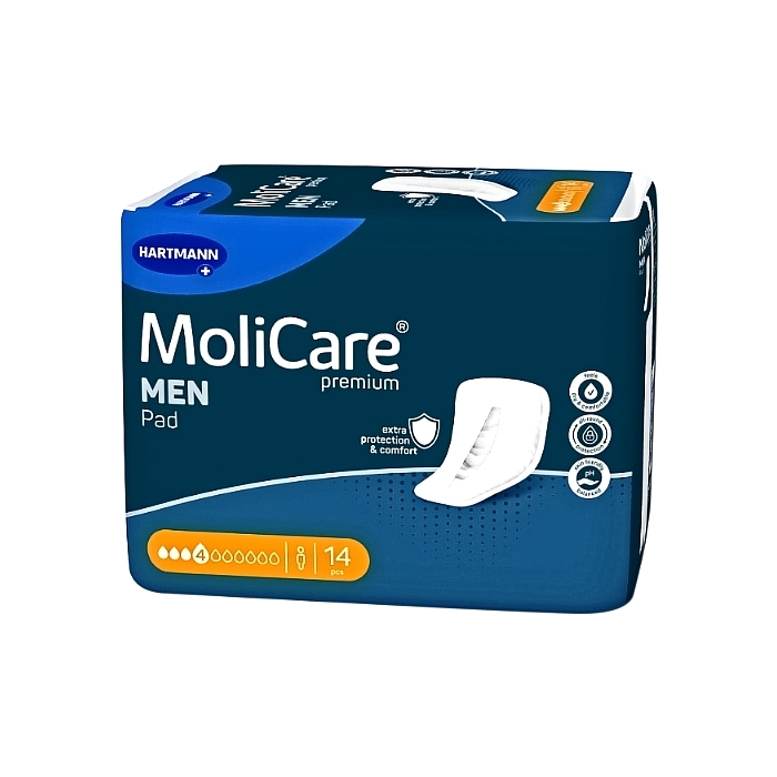 Νέα Hartmann MoliCare Premium Men Pad Ανδρικά Επιθέματα Ελαφράς Ακράτειας 4 Σταγόνες 14τμχ