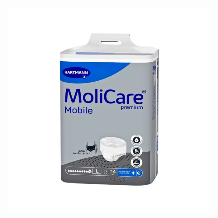 Νέα Hartmann Molicare Premium Mobile Super Σλιπ Ακράτειας Νύχτας Large (L) 10 Σταγόνες 14 τμχ