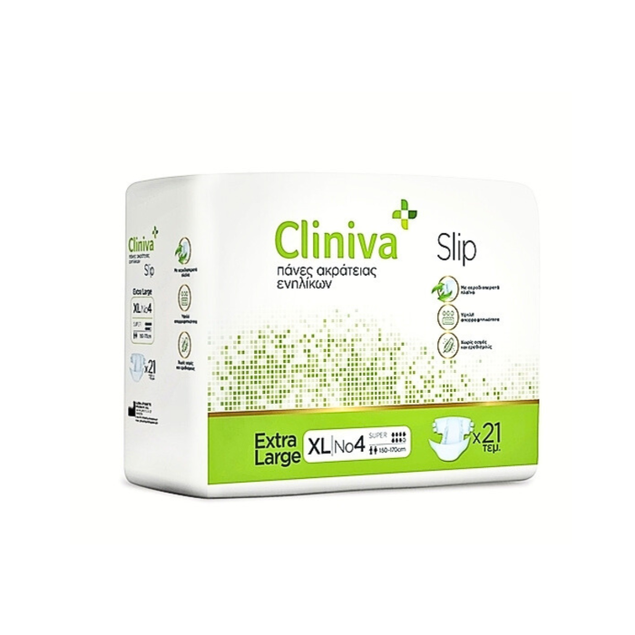 Cliniva Slip Ανοιχτή Πάνα Ακράτειας No4 Extra Large 150-170cm 21 τμχ