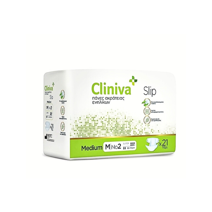 Cliniva Slip Ανοιχτή Πάνα Ακράτειας No2 Medium 80-110cm 21 τμχ